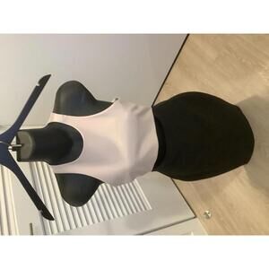 Elizabeth and James Beige Black Two Toned Cut Out Sleeveless Dress 2 Racerback